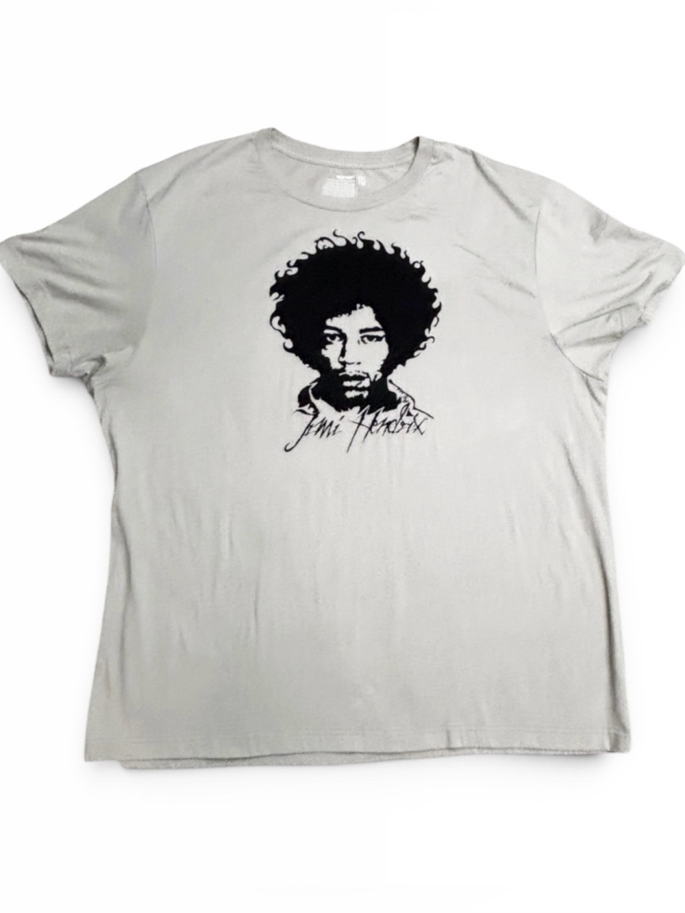 Old Navy Grey & Black Velvet Jimi Hendrix Graphic Short Sleeve Crew Neck XXL